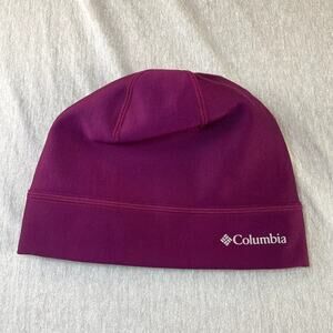 Columbia Winter Hat Beanie Purple Ponytail Opening Women's Small/Medium Running